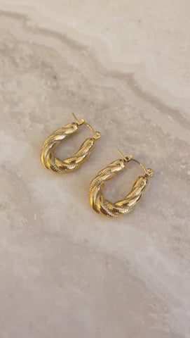 Gaia Dual Twisted Hoops - Gold