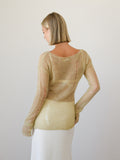 Joan Distressed Knit Top - Yellow