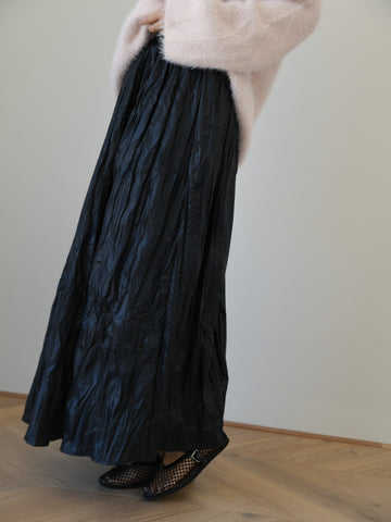 Mira Vegan Maxi Skirt - Black