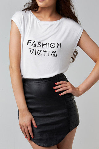 Slogan FASHION VICTIM Tee