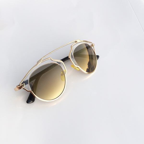 Norway Geometric Gold Sunglasses - HELLO PARRY Australian Fashion Label 