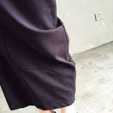 Zoe Black Curved Midi Skirt