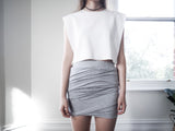 Alixe T Twist Ruched Jersey Skirt -Grey - HELLO PARRY Australian Fashion Label 