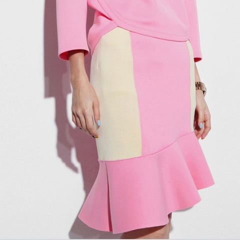Anita Neoprene Flare Skirt - Pink - HELLO PARRY Australian Fashion Label 