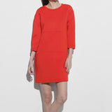 Carmen Neoprene Red Dress - HELLO PARRY Australian Fashion Label 