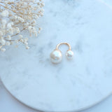 Kara Asymmetric Double Pearl Ring