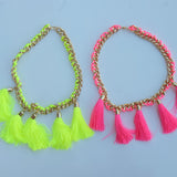 Neon Tassels Chain Necklace - HELLO PARRY Australian Fashion Label 