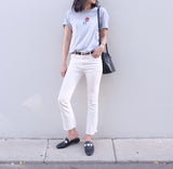 ROSE PRINT DISTRESSED T-SHIRT