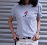 ROSE PRINT DISTRESSED T-SHIRT