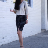 Tess Pinstripe Skirt
