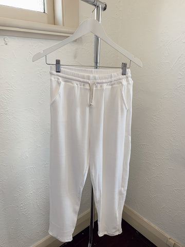 Zaza Ribbed Cotton Pants-White