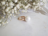 Joan Statement Pearl Crystal Rose Gold Ring - HELLO PARRY Australian Fashion Label 