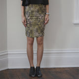 Marilyn Metallic Snake Print Skirt - HELLO PARRY Australian Fashion Label 
