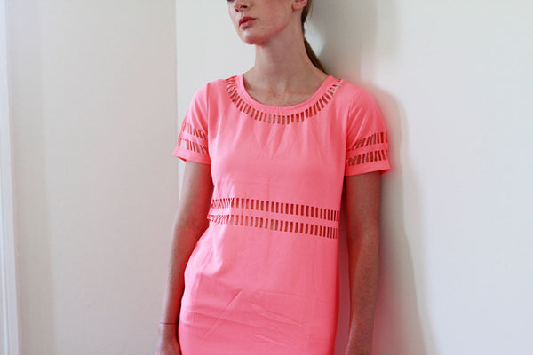 Mischa Cut out Neon Orange Dress HELLO PARRY
