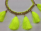 Neon Tassels Chain Necklace - HELLO PARRY Australian Fashion Label 