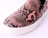 Noah Pink Snake Print Slip On Shoes