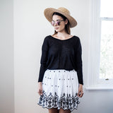 Aida Floral Embroidered Skirt - HELLO PARRY Australian Fashion Label