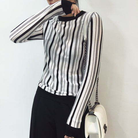 Allegra Combo Stripe Long Sleeve Top - HELLO PARRY Australian Fashion Label