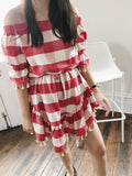 SWEET LULLABY CHECKERED DRESS-RED