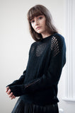 Sawyer Perforated Knit Sweater -Black