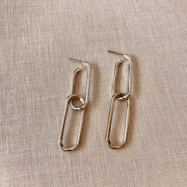 Aimon Chain Earring -Silver