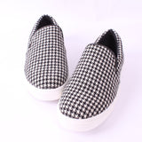 Zoey Houndstooth Print Slip On Shoes