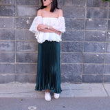 Coit Ruffled Off-Shoulder Top- White