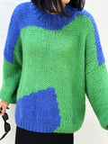 AMBRA MERINO WOOL KNIT - GREEN/BLUE