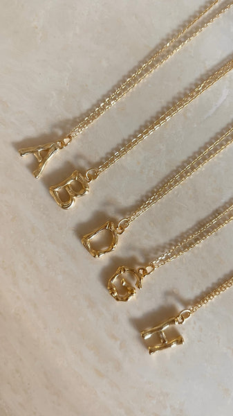 Letter 18k Gold Necklace