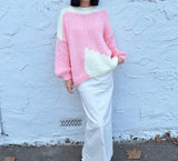 AMBRA MERINO WOOL KNIT - CREAM/PINK