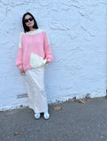 AMBRA MERINO WOOL KNIT - CREAM/PINK