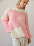 AMBRA MERINO WOOL KNIT - CREAM/PINK