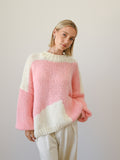 AMBRA MERINO WOOL KNIT - CREAM/PINK