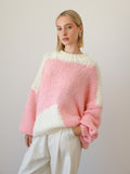 AMBRA MERINO WOOL KNIT - CREAM/PINK