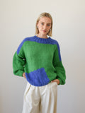 AMBRA MERINO WOOL KNIT - GREEN/BLUE