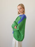 AMBRA MERINO WOOL KNIT - GREEN/BLUE