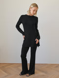 Brooke Cotton Knit Set - Black