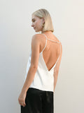 Carmela Silk Cami Top- Pearl