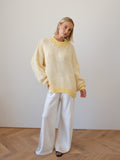 DESIREE OVERSIZE MERINO WOOL JUMPER - CONTRAST DAFFODIL