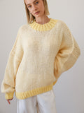 DESIREE OVERSIZE MERINO WOOL JUMPER - CONTRAST DAFFODIL