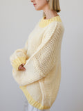 DESIREE OVERSIZE MERINO WOOL JUMPER - CONTRAST DAFFODIL