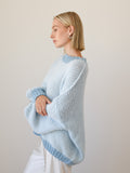 DESIREE OVERSIZE MERINO WOOL JUMPER - CONTRAST SKYBLUE
