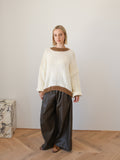 DESIREE OVERSIZE MERINO WOOL JUMPER - CREAM/COFFEE