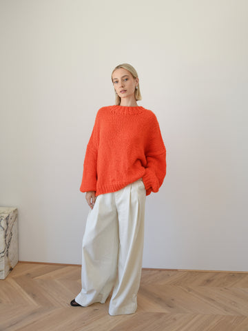 DESIREE OVERSIZE MERINO WOOL JUMPER - ORANGE