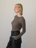 Diva Long Sleeve Top - Charcoal