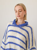 EMELINA MERINO WOOL STRIPE JUMPER - BLUE