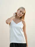 Carmela Silk Cami Top- Pearl