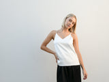 Carmela Silk Cami Top- Pearl