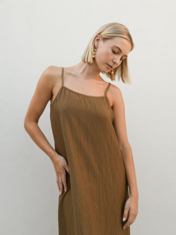 Louise Slip Dress - Bronze