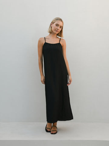 Louise Slip Dress - Black